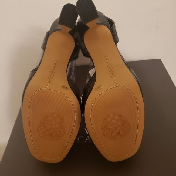 NIB Vince Camuto Kortinta croc-embossed platform high-heel sandal black SZ 6M - Picture 4 of 6